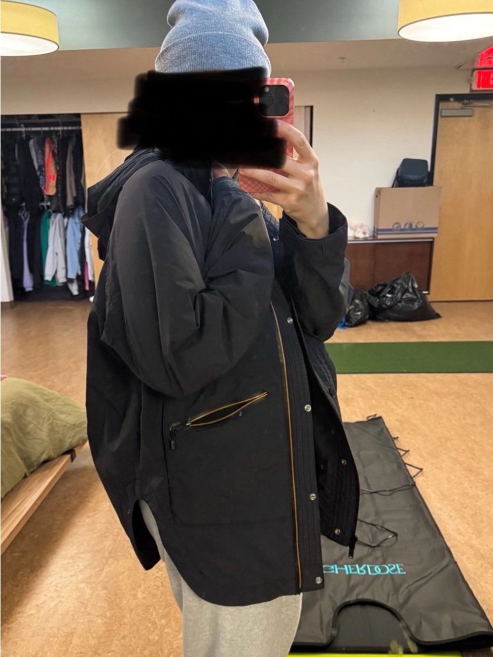 Free People Singin in the Rain Coat in size XS, black and gold